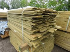 LARGE PACK OF TREATED SHIPLAP TIMBER CLADDING BOARDS, 1.6M -1.9M LENGTH MIXED X 100MM WIDTH APPROX