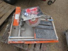 DURHER 110VOLT SLAB CUTTING SAWBENCH. THIS LOT IS SOLD UNDER THE AUCTIONEERS MARGIN SCHEME, THERE