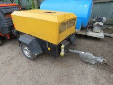 INGERSOLL RAND 731 TOWED COMPRESSOR, YEAR 2007. WHEN TESTED WAS SEEN TO RUN AND MAKE AIR..SEE VIDEO.