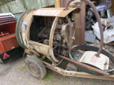 LISTER DIESEL ENGINED GRAIN FAN ON A TOWED CHASSIS, 4 CYLINDER LISTER ENGINE. DIRECT EX FARM HAVING