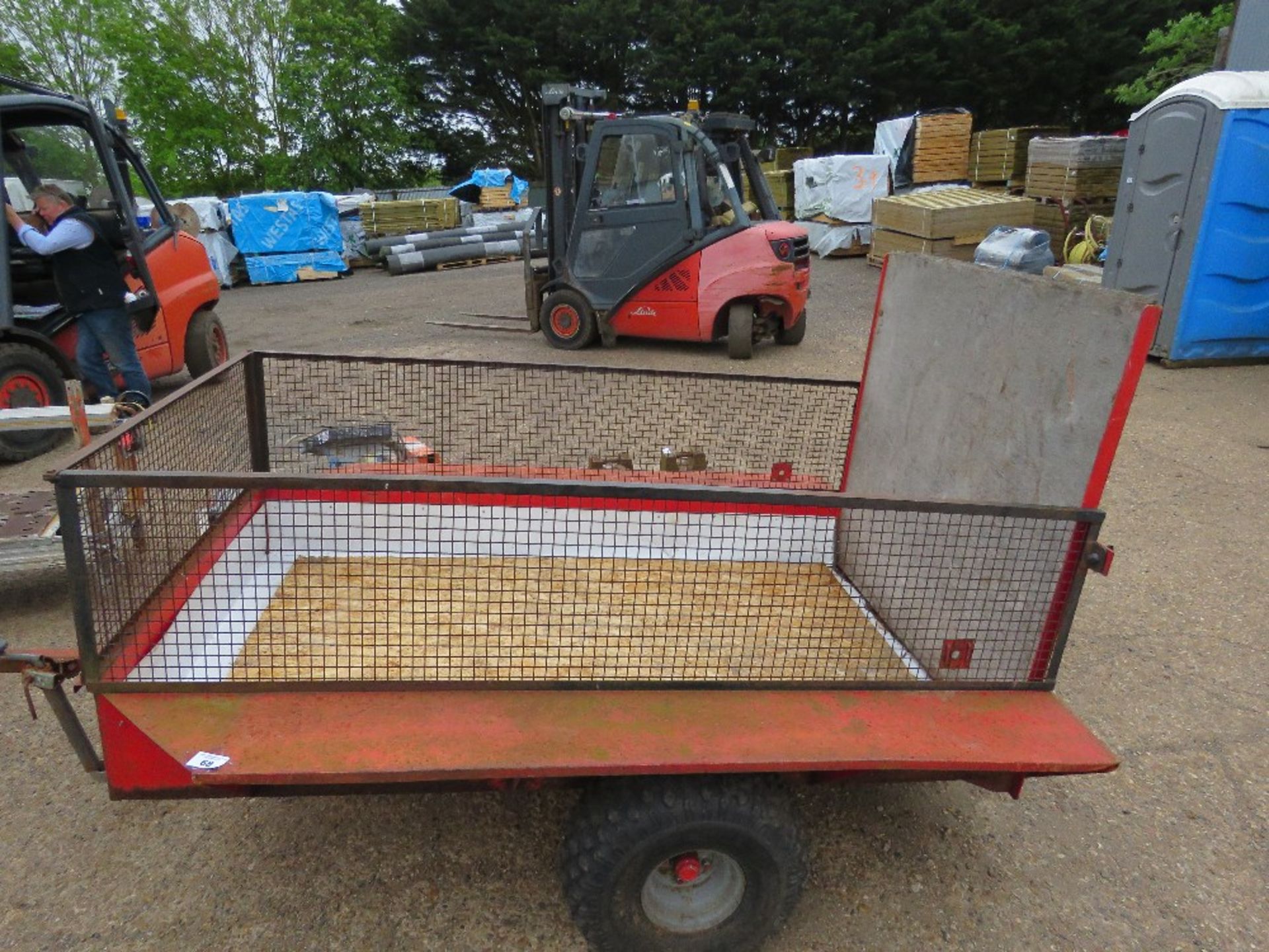 QUAD BIKE TRAILER, 6FT X 4FT BED APPROX, FLOATATION TYRES.