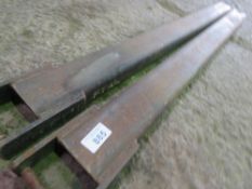 PAIR OF FORKLIFT EXTENSION TINES, 1.7M LENGTH APPROX WITH REAR LOCKING PINS.