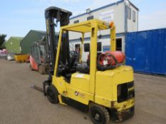 HYSTER S3.50XM GAS POWERD FORKLIFT TRUCK, YEAR 2003 BUILD. HIGH LIFT MAST WITH SIDE SHIFT. 1078 REC