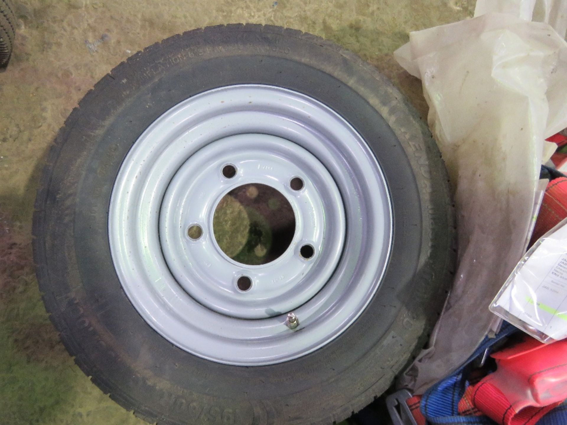 2 X TRAILER WHEELS AND TYRES, APPEAR UNUSED, 195.60R12C THIS LOT IS SOLD UNDER THE AUCTIONEERS