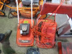 2 X FLYMO ELECTRIC POWERED HOVER MOWERS. THIS LOT IS SOLD UNDER THE AUCTIONEERS MARGIN SCHEME, TH
