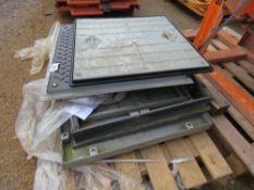 2 X PALLETS OF MANHOLE COVERS: 1 X 600 X 600X30 KINGSPAN, 1 X 600 X600 TRAFFIC SIGNAL , 1 X 750X750X