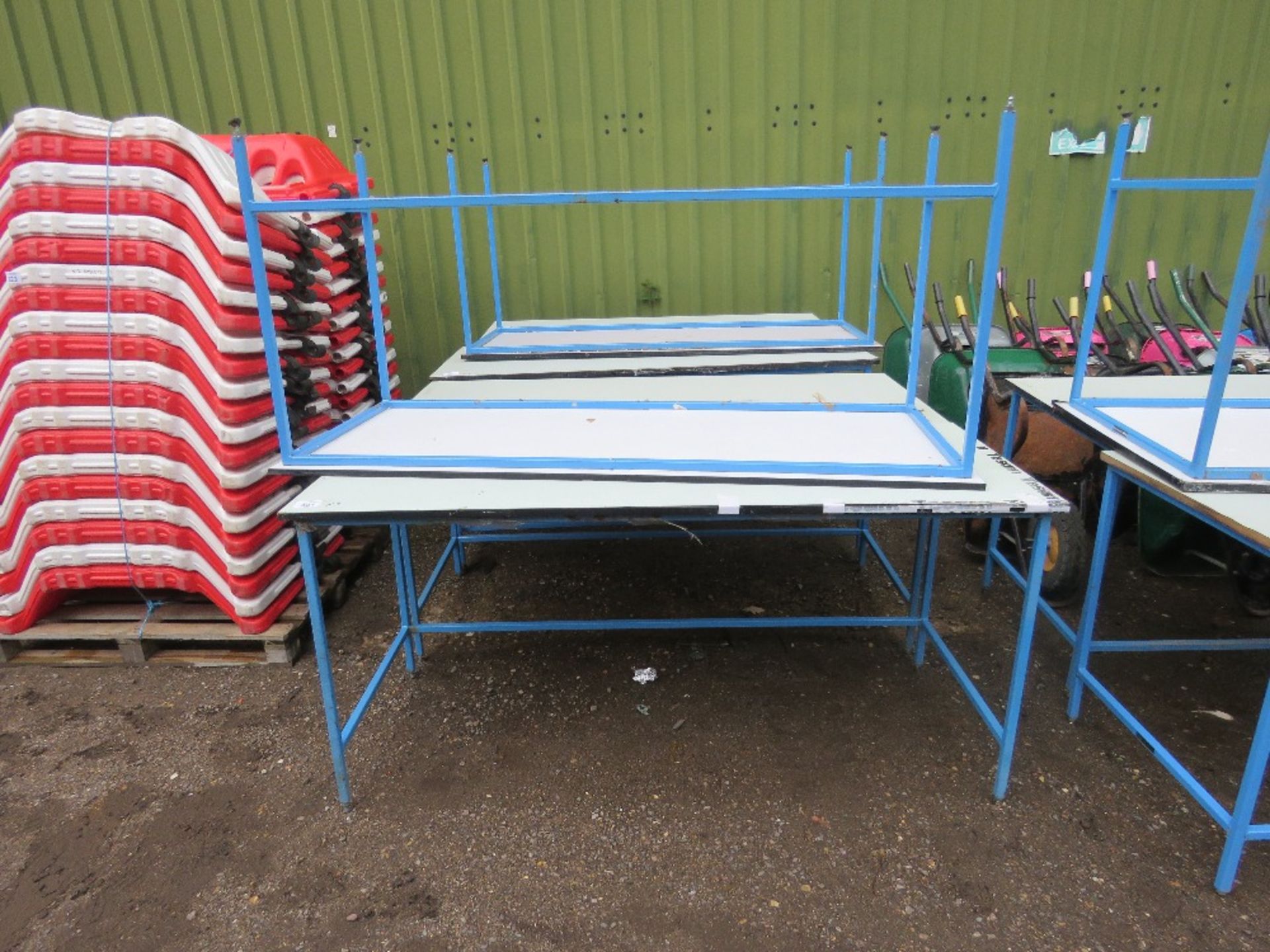 3 X METAL FRAMED WORK TABLES: 1.88M X 76CM WITH 90CM WORK HEIGHT APPROX. THIS LOT IS SOLD UNDER T - Image 3 of 3