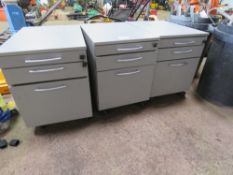 3 X WHELLED CABINETS, IDEAL FOR OFFICE OR WORKSHOP. THIS LOT IS SOLD UNDER THE AUCTIONEERS MARGIN