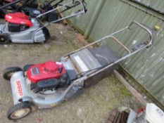 SARP HONDA ENGINED ROLLER PETROL ENGINED LAWNMOWER, WITH COLLECTOR/BAG. THIS LOT IS SOLD UNDER TH