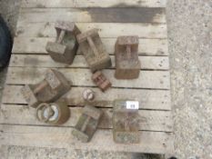 9NO ASSORTED ANTIQUE SCALE WEIGHTS.