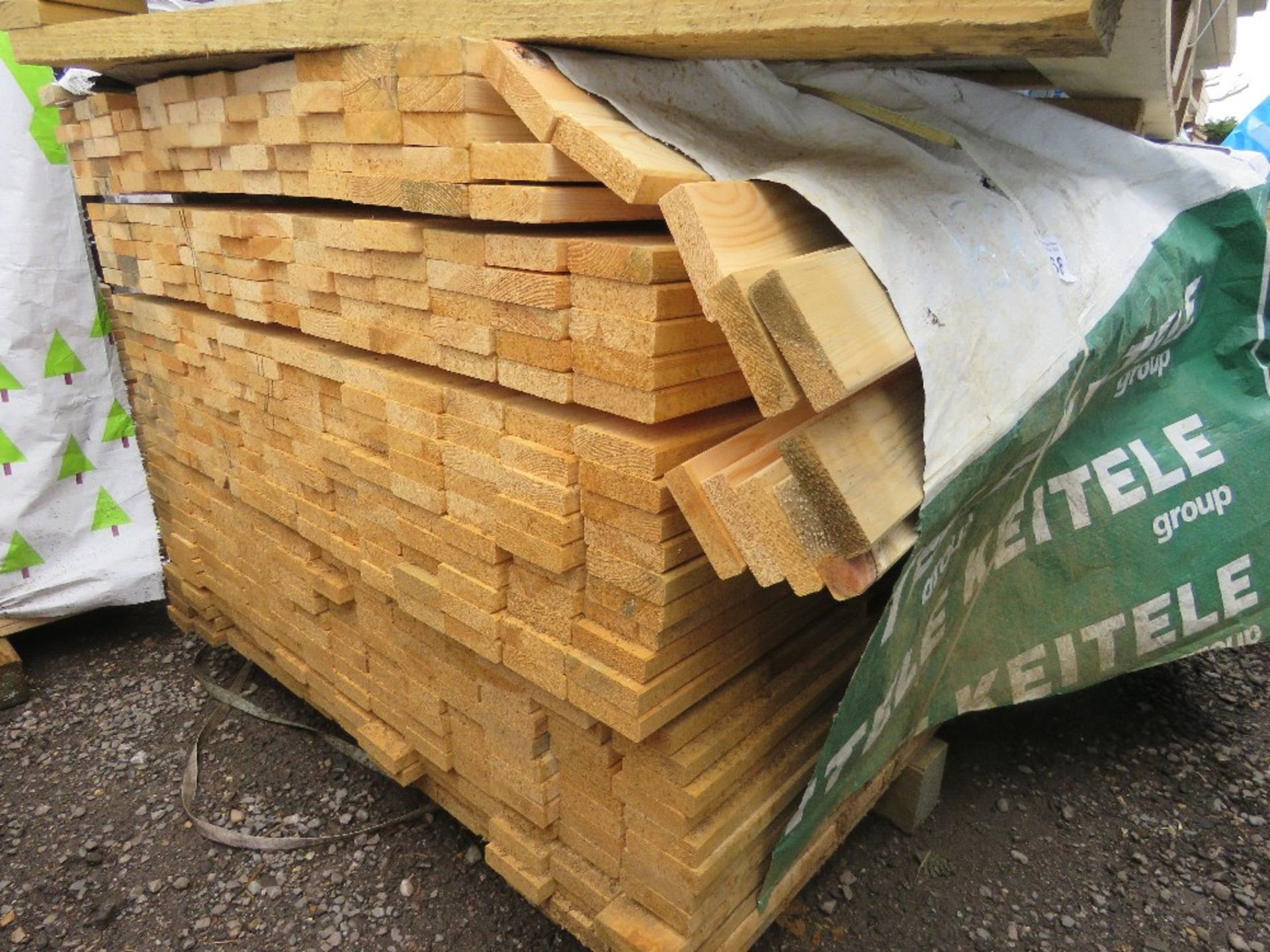 PACK OF UNTREATED TIMBER BOARDS/RAILS, 1.8M LENGTH X 70MM X 20MM APPROX.