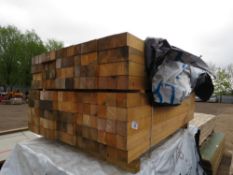 PACK CONTAINING 45NO COMPOSITE TIMBER POSTS, UNTREATED: 200MMX70MM @1.6M LENGTH APPROX.