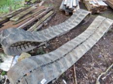2 X LARGE RUBBER EXCAVATOR TRACKS, BELIEVED TO BE FOR 8 TONNE MACHINE.