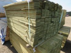 LARGE PACK OF TREATED FEATHER EDGE FENCE CLADDING BOARDS: 1.5M LENGTH X 100MM WIDTH APPROX.