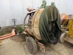 LISTER DIESEL ENGINED GRAIN FAN ON A TOWED CHASSIS, 4 CYLINDER LISTER ENGINE. DIRECT EX FARM HAVING