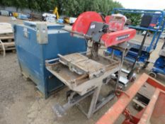 BELLE PETROL ENGINED SLAB CUTTING SAWBENCH.