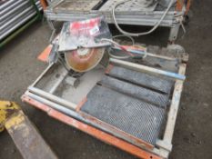 DURHER 110VOLT SLAB CUTTING SAWBENCH. THIS LOT IS SOLD UNDER THE AUCTIONEERS MARGIN SCHEME, THERE