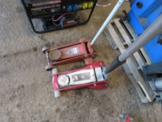 2 X TROLLEY JACKS. THIS LOT IS SOLD UNDER THE AUCTIONEERS MARGIN SCHEME, THEREFORE NO VAT WILL BE