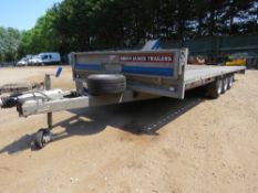 BRIAN JAMES CONNECT TRIAXLED FLAT BED TRAILER, YEAR 2021 SUPPLIED. 5M X 2.1M BED APPROX. 3500KG RATE