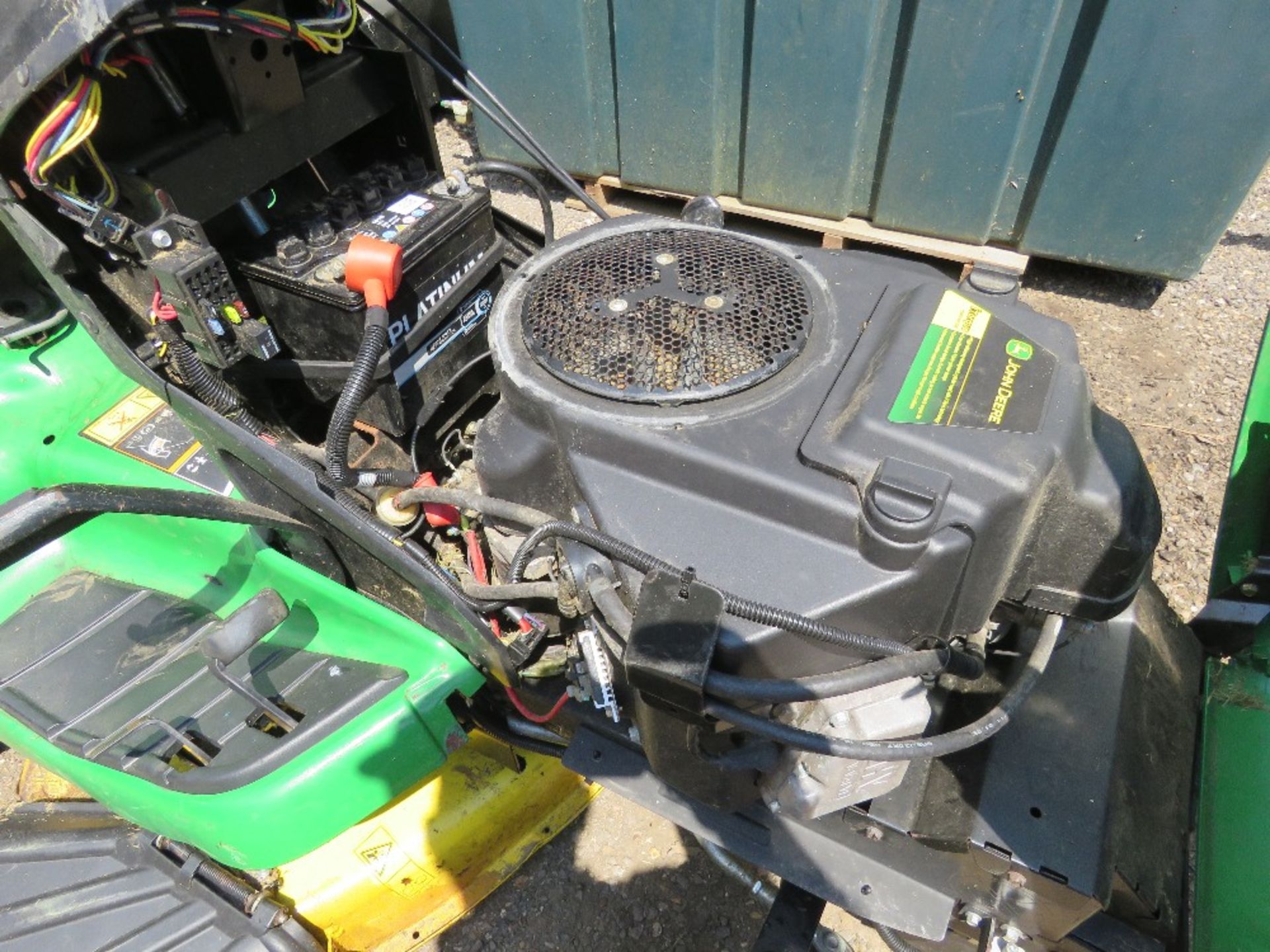 JOHN DEERE X320 PETROL RIDE ON MOWER, 756 REC HOURS. RUNS AND DRIVES BUT MOWERS NOT ENGAGING...NO BE - Image 11 of 11