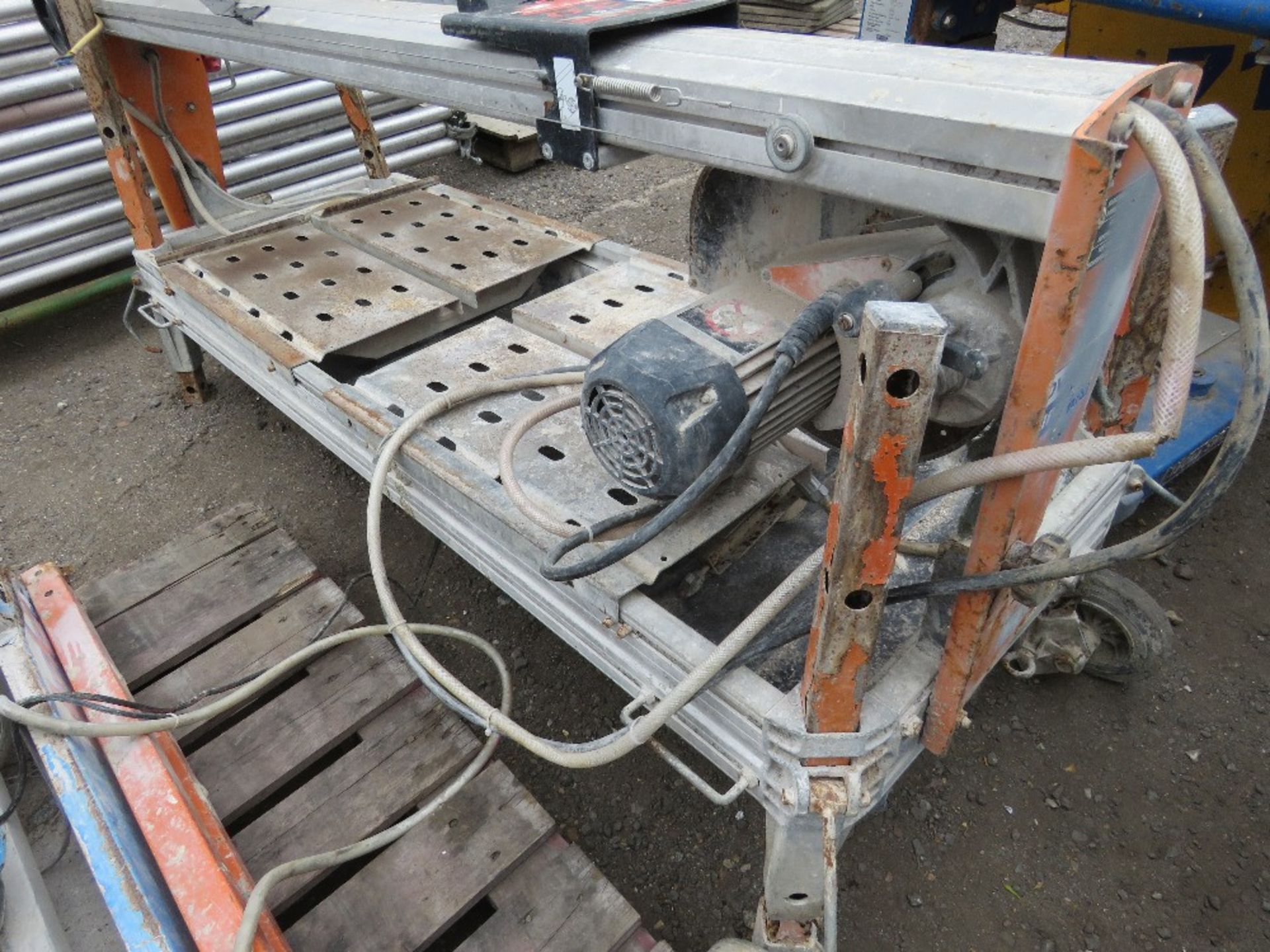 PRIME 120 SLAB CUTTING SAWBENCH, SLIDING HEAD, 5FT TOTAL LENGTH APPROX.