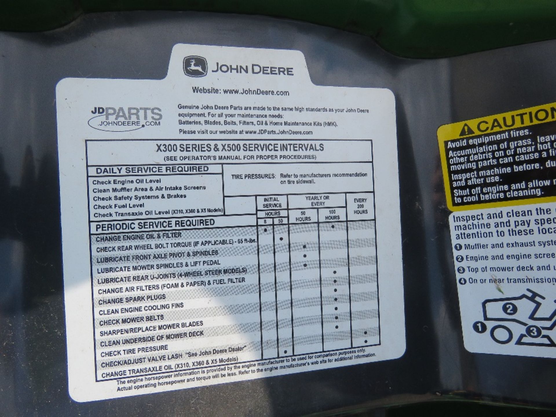 JOHN DEERE X320 PETROL RIDE ON MOWER, 756 REC HOURS. RUNS AND DRIVES BUT MOWERS NOT ENGAGING...NO BE - Image 9 of 11
