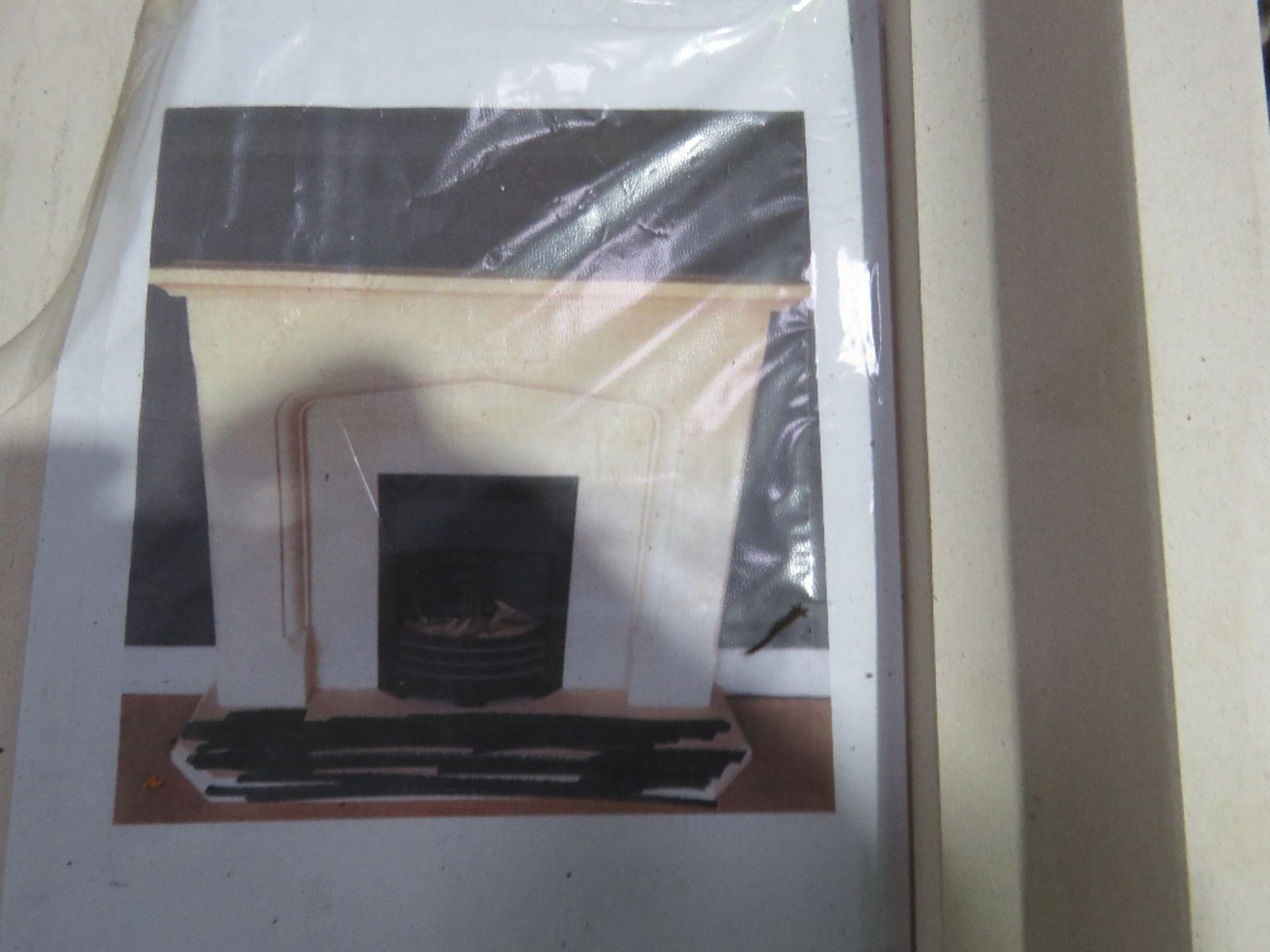 STONE EFFECT DECORATIVE FIRE SURROUND CONTAINING 240VOLT FIRE, SURPLUS TO REQUIREMENTS. THIS LOT - Image 6 of 6