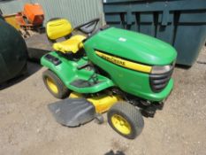 JOHN DEERE X320 PETROL RIDE ON MOWER, 756 REC HOURS. RUNS AND DRIVES BUT MOWERS NOT ENGAGING...NO BE