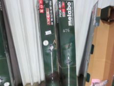 2 X METABO FSB 36-18 BATTERY POWERED STRIMMERS, BOXED, UNUSED (NO BATTERIES OR CHARGERS)