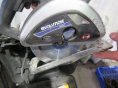 EVOLUTION 110VOLT POWERED LARGE SIZED CIRCULAR SAW IN A CSAE.