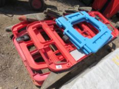 6 X ASSORTED PLASTIC BARRIERS. THIS LOT IS SOLD UNDER THE AUCTIONEERS MARGIN SCHEME, THEREFORE NO