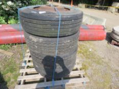 4 X LORRY WHEELS AND TYRES 265/70R19.5 THIS LOT IS SOLD UNDER THE AUCTIONEERS MARGIN SCHEME, TH
