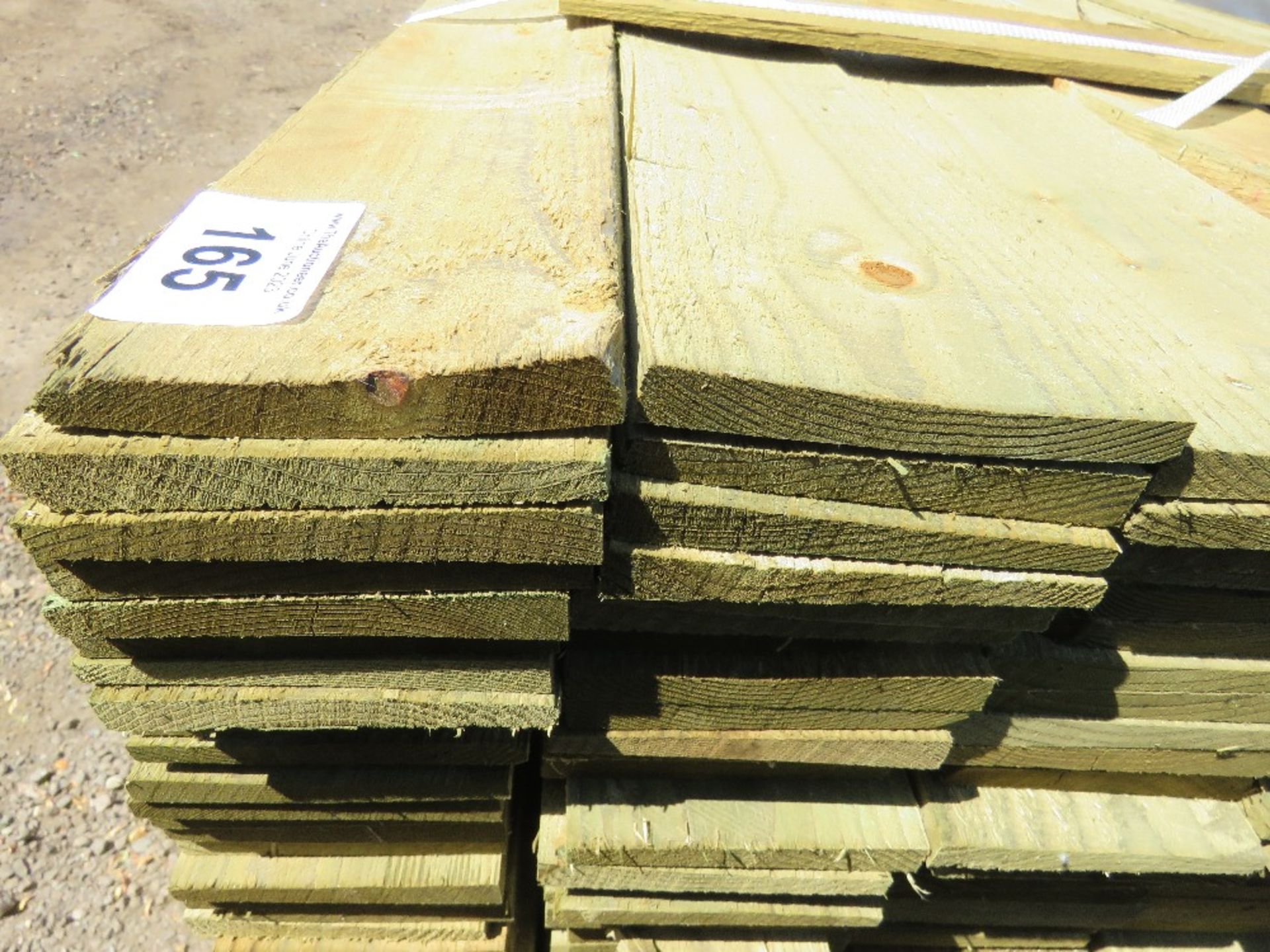 LARGE PACK OF TREATED FEATHER EDGE TIMBER CLADDING BOARDS: 1.8M LENGTH X 100MM WIDTH APPROX. - Image 3 of 3
