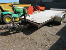 SINGLE AXLED TRAILER WITH WINCH. 10FT X 4FT BED APPROX.