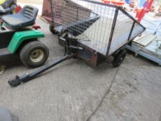 SMALL SIZED TIPPING GARDEN TRAILER WITH WINCH.