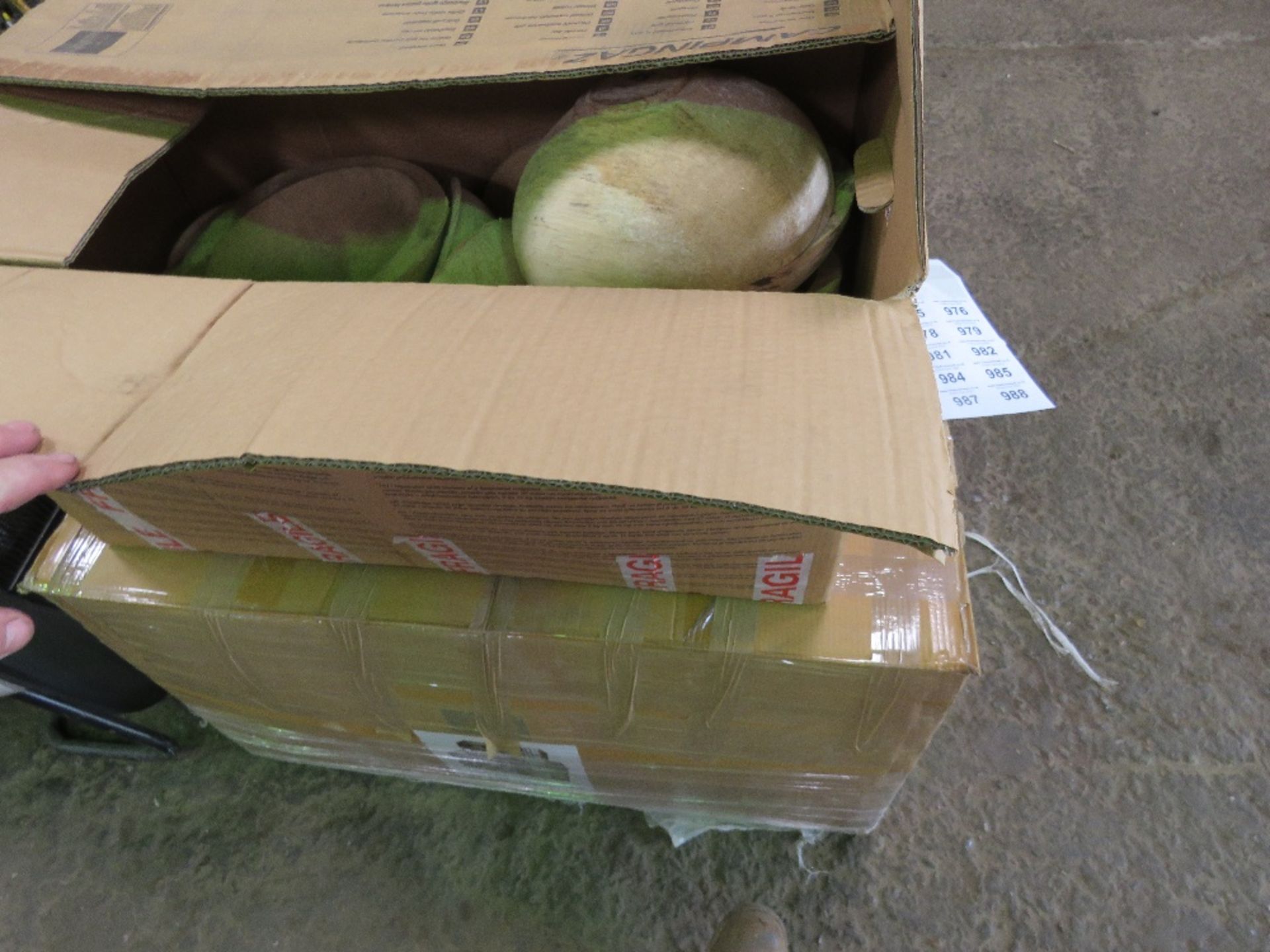 2 X BOXES CONTAINING TURNED WOODEN BOWL BLANKS. OWNER NO LONGER HAS THE TIME TO FINISH THEM. THI