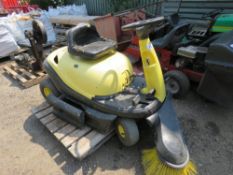 KARCHER PETROL ENGINED RIDE ON SWEEPER. WHEN TESTED WAS SEEN TO RUN, DRIVE AND SWEEP. THIS LOT IS