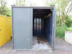 STEEL SECURE STORAGE CONTAINER, 10FT X 8FT APPROX, HIGH ROOF, SUITABLE FOR MINI DIGGER STORAGE?? SOU