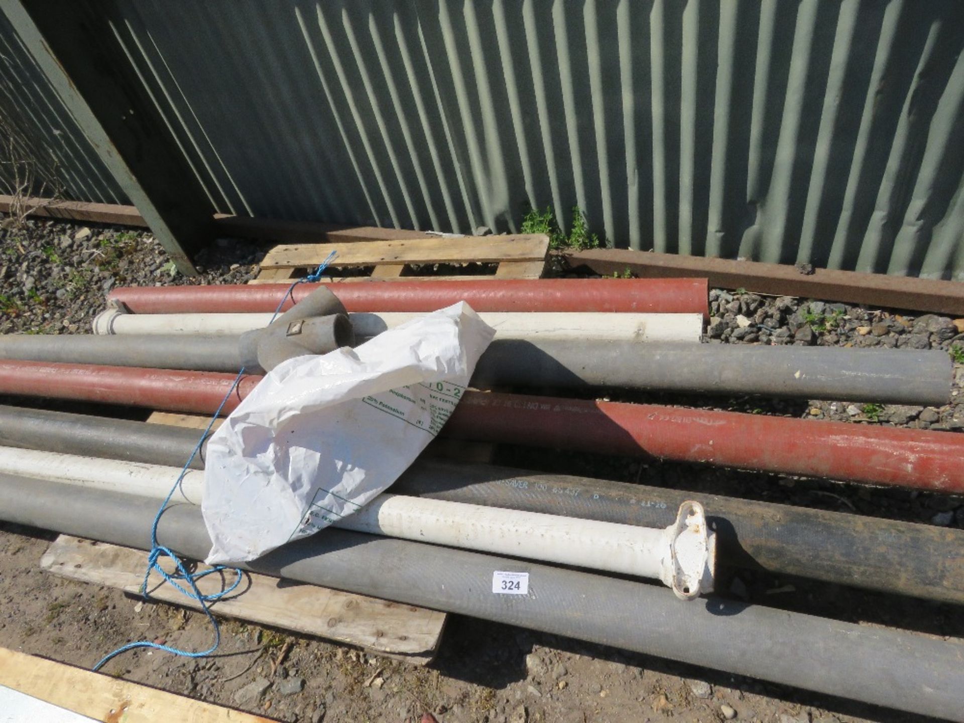 ASSORTED FIRE PROOFED PIPES PLUS FITTINGS. THIS LOT IS SOLD UNDER THE AUCTIONEERS MARGIN SCHEME,