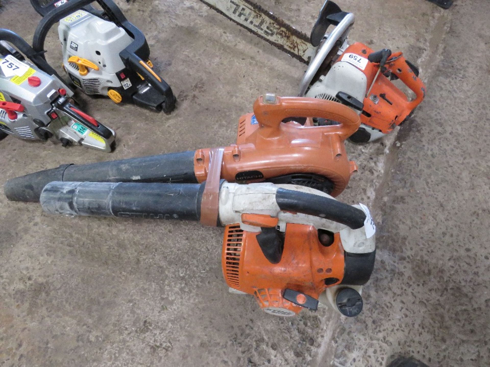 2 X HAND HELD BLOWERS: STIHL AND HITACHI. THIS LOT IS SOLD UNDER THE AUCTIONEERS MARGIN SCHEME, T