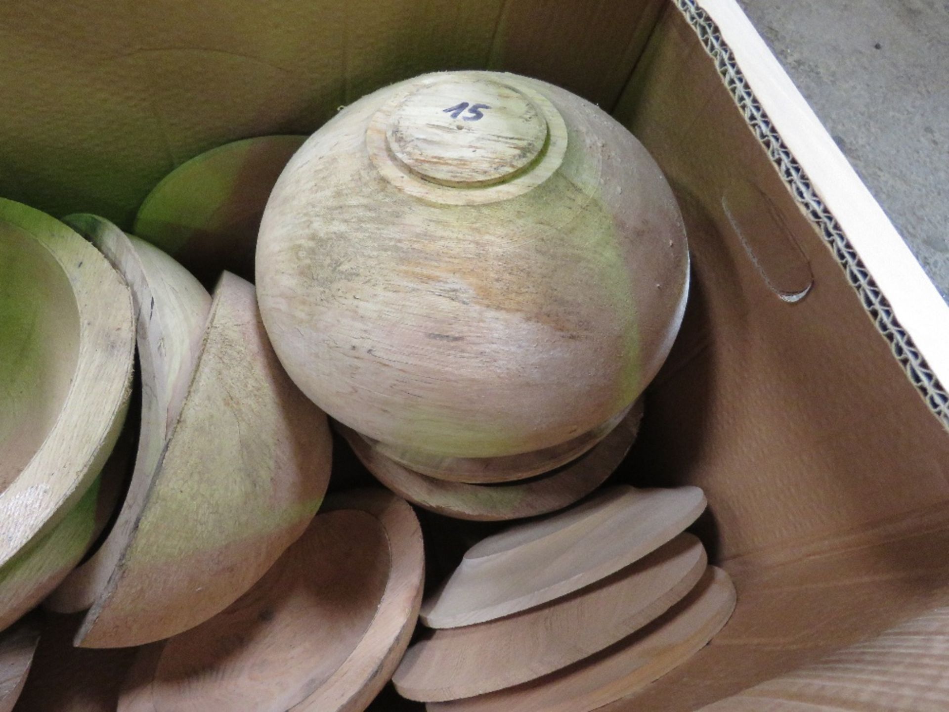 2 X BOXES CONTAINING TURNED WOODEN BOWL BLANKS. OWNER NO LONGER HAS THE TIME TO FINISH THEM. THI - Image 2 of 3