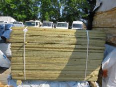 EXTRA LARGE PACK OF TREATED FEATHER EDGE TIMBER CLADDING BOARDS: 1.65M X 100MM APPROX.