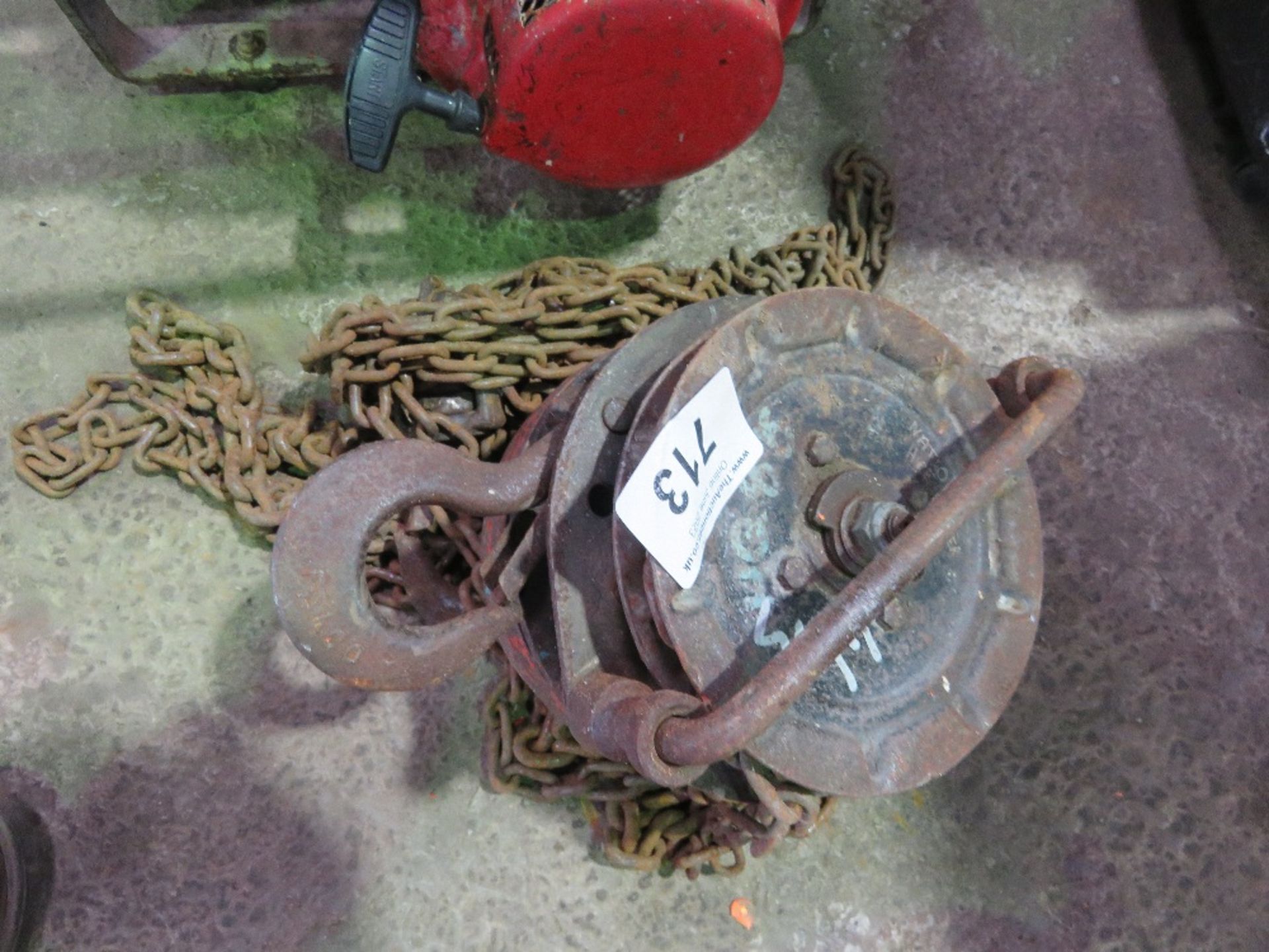 CHAIN HOIST. THIS LOT IS SOLD UNDER THE AUCTIONEERS MARGIN SCHEME, THEREFORE NO VAT WILL BE CHARG