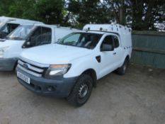 FORD RANGER SPACE CAB PICKUP TRUCK WITH REAR CANOPY REG: EA13 EOS. Engine needs attention