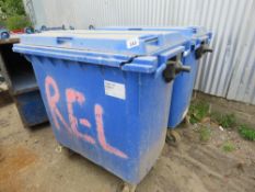 2NO LARGE WHEELED RUBBISH BINS. THIS LOT IS SOLD UNDER THE AUCTIONEERS MARGIN SCHEME, THEREFORE N