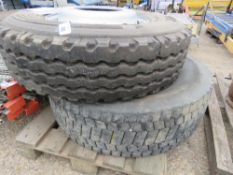 2NO LORRY WHEELS AND TYRES, 295/80R22.5 SIZE. THIS LOT IS SOLD UNDER THE AUCTIONEERS MARGIN SCHEM
