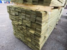 EXTRA LARGE PACK OF PRESSURE TREATED FEATHER EDGE FENCE CLADDING TIMBER BOARDS. 1.8M LENGTH X 100MM