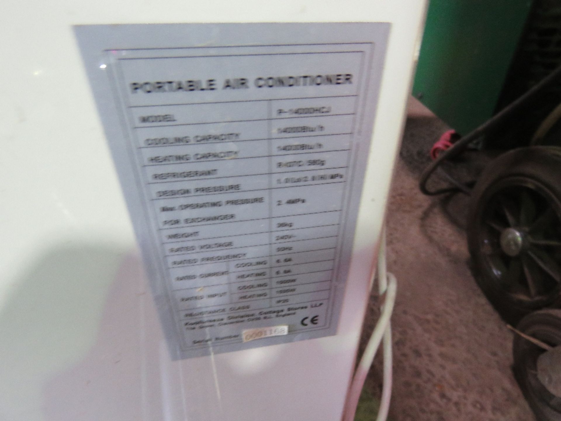 PORTABLE AIR CONDITIONING UNIT. THIS LOT IS SOLD UNDER THE AUCTIONEERS MARGIN SCHEME, THEREFORE N - Image 5 of 5