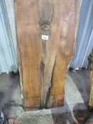 LARGE SLAB OF OAK PLANK: 50-65CM WIDTH APPROX, 2.5M LENGTH APPROX. THIS LOT IS SOLD UNDER THE AU