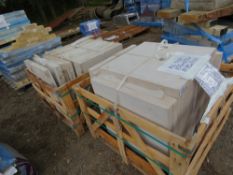 2 X STILLAGES OF 600MM X 600MM LIME STONE SLABS. THIS LOT IS SOLD UNDER THE AUCTIONEERS MARGIN SC